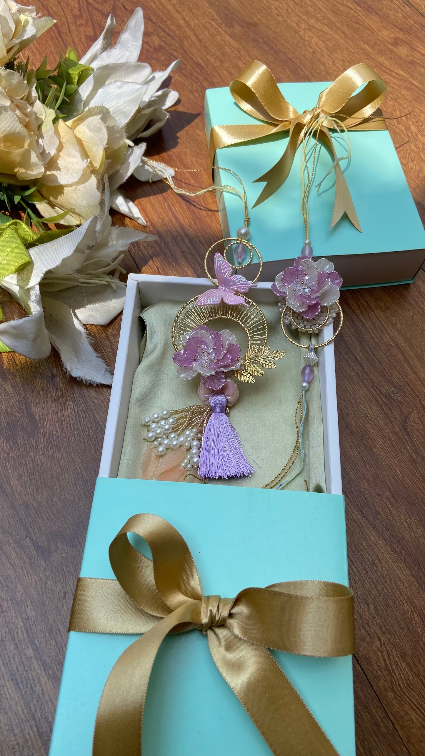 Rajvastra – Purple & Gold Rakhi Pair