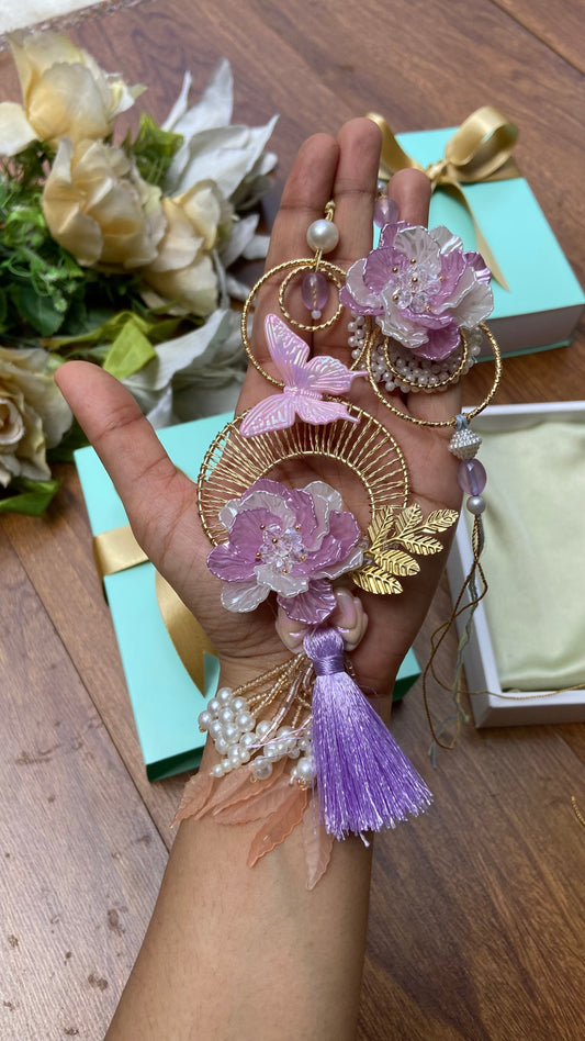Rajvastra – Purple & Gold Rakhi Pair